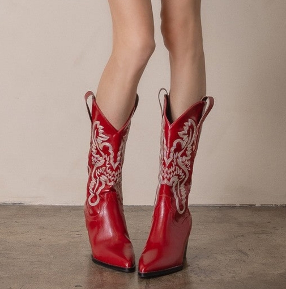 Classic Western Cherry Red Boots